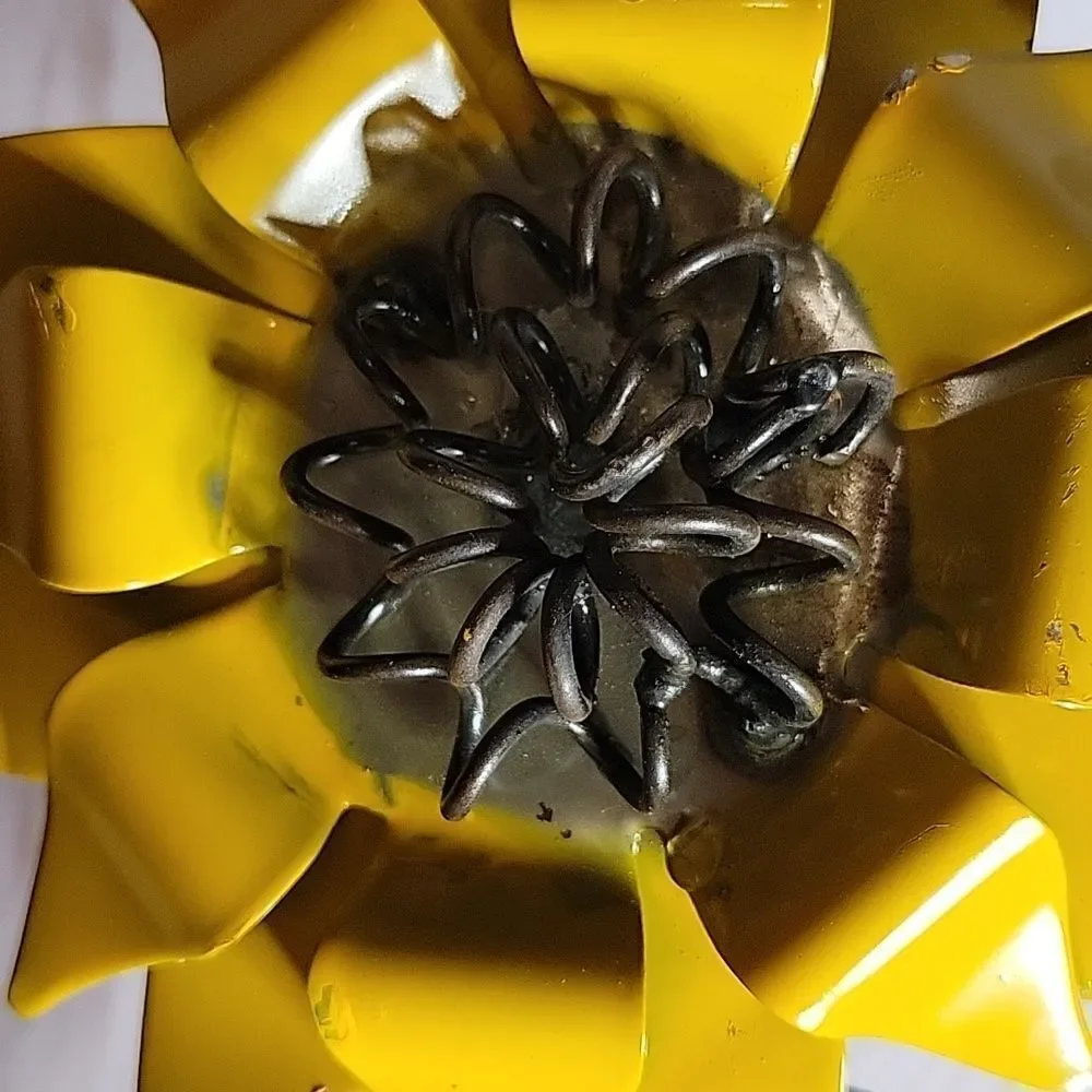 Sunflower Tole Metal Flower Shabby Chic Farmhouse Decor